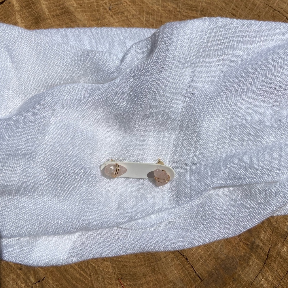 3 for $10 Handmade rose quartz earrings